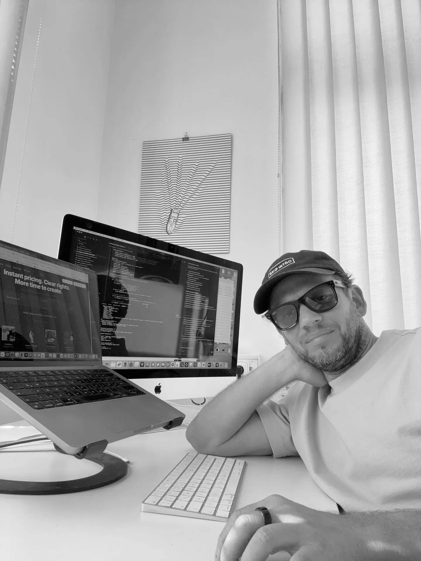 Renato Horvath at his desk with Music Oracle open on a laptop